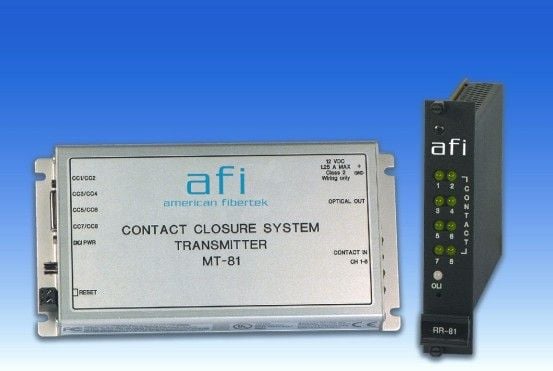 American Fibetek MR-81-280 Eight Contact Module Rx 1310nm 12dB Non Latching Relays MM MR-81-280 by American Fibertek