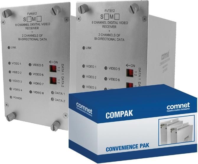Comnet COMPAK812 FVT/R812M1 8 Channel Video + 2 Channel Data, mm, 1 Fiber COMPAK812 by Comnet