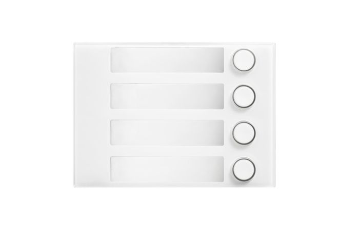 Urmet 1168-14W 4-Button Front Panel, Alpha, White 1168-14W by Urmet