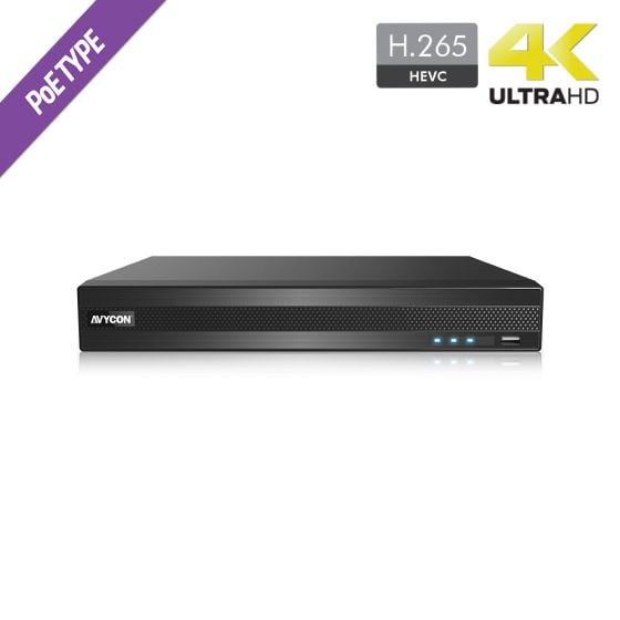 Avycon AVR-HN804P4-12T 4 Channel 4K UHD Network Video Recorder, 12TB AVR-HN804P4-12T by Avycon