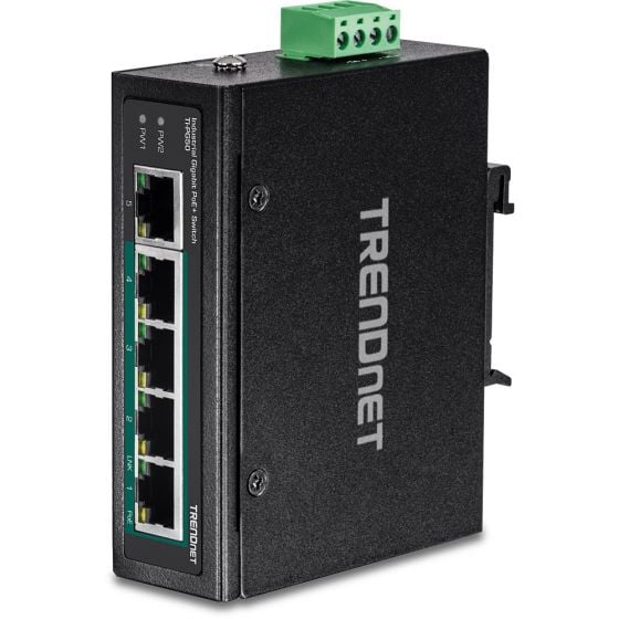 TRENDnet TI-PG50 5-Port Industrial Gigabit PoE + DIN-Rail Switch TI-PG50 by TRENDnet