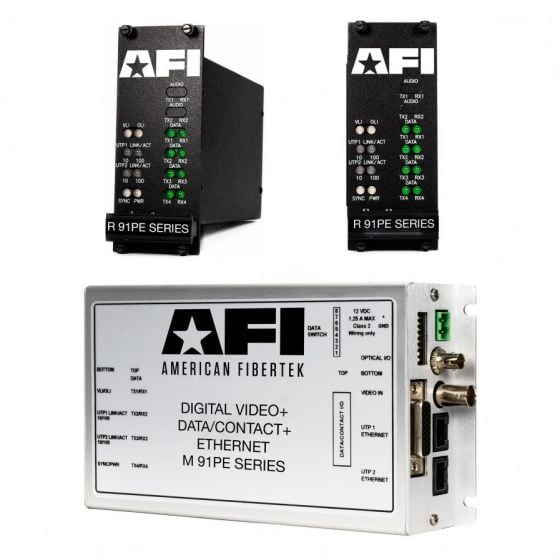 American Fibertek MR-91P5E Video / Ethernet / RS Data Module Receiver MR-91P5E by American Fibertek