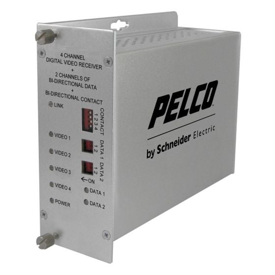 Pelco FRV40D2M1ST 4 Channel ST Fiber Receiver, Multi-Mode FRV40D2M1ST by Pelco