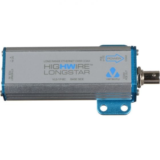 Veracity VLS-1P-BC HIGHWIRE Longstar Long Range Ethernet over Coax Adapter with PoE (Base Side) VLS-1P-BC by Veracity