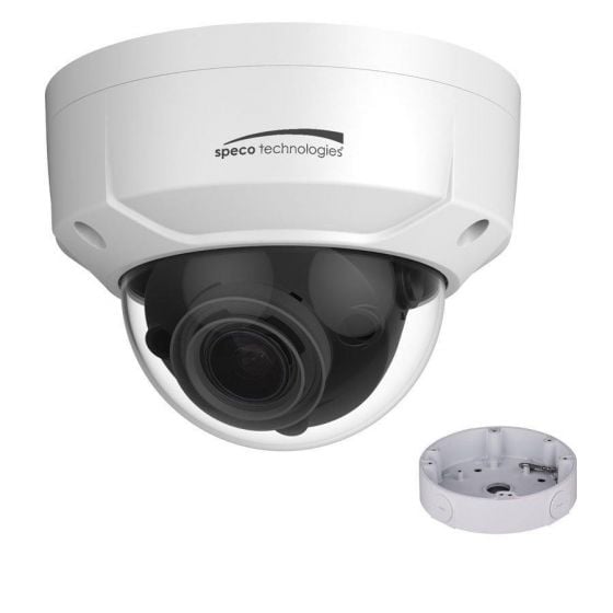 Speco O8D2M 4K Dome IP Camera with Junction Box, 2.7-12mm Lens O8D2M by Speco