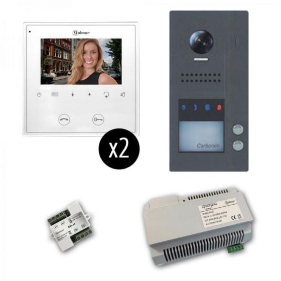 Alpha VKGB2-2ES GB2 2 Unit Color Video Entry Intercom Kit Includes Two 4.3" Soft-Touch Monitor, Surface-Mounted Entrance Panel, 2 Button VKGB2-2ES by Alpha