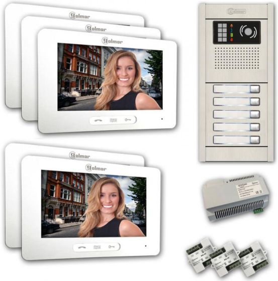 Alpha VKGB2-7-5AF 5 Unit Touchscreen Video Entry Intercom Kit VKGB2-7-5AF by Alpha