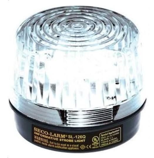 Seco-Larm SL-126Q-C 6~12 VDC (2-wire connection) Strobe Light, Clear lens SL-126Q-C by Seco-Larm