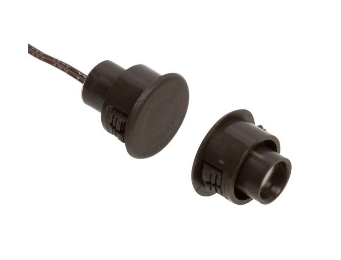 Nascom N1178CB-STDD Recessed 3/4" Stubby DPDT Switch / Magnet Set for Steel / Wood Doors, Wire Leads, Brown N1178CB-STDD by Nascom