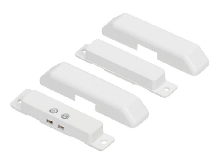 Nascom NC1010TW-STFB Stick on Terminal Open Loop Switch / Magnet Set, Breakoff End Mount Flanges, Snap on Cover White NC1010TW-STFB by Nascom