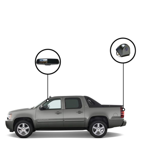 RVS Systems RVS-718509-05 480 TVL Chevy Avalanche Mirror Monitor with Sensors, Tailgate Camera, 33ft Cable RVS-718509-05 by RVS Systems