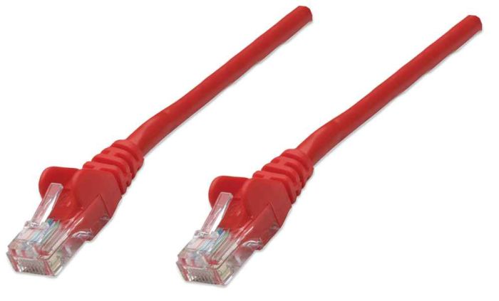 Intellinet 347327 IEC-C5-RD-0.5 Network Cable, Cat5e, UTP, 100% Copper, RJ45 Male / RJ45 Male, 0.15 m (0.5 ft.), Red 347327 by Intellinet
