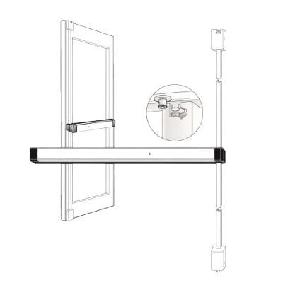 Adams Rite 8211LR36-99 Narrow Stile Surface Vertical Rod Exit Device, 36" in Clear Anodized 8211LR36-99 by Adams Rite