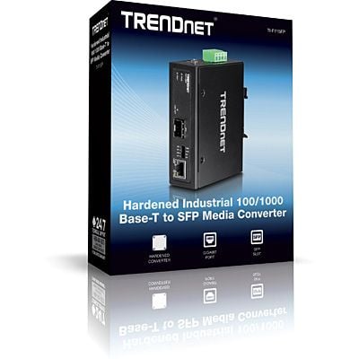 TRENDnet TI-F11SFP Hardened Industrial 100/1000Base-T to SFP Media Converter TI-F11SFP by TRENDnet