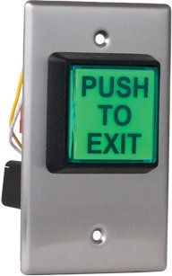 Camden Door Controls CM-30AT 2" LED Illuminated Green 'PUSH TO EXIT' Button with Adjustable 30 Second Timer CM-30AT by Camden Door Controls