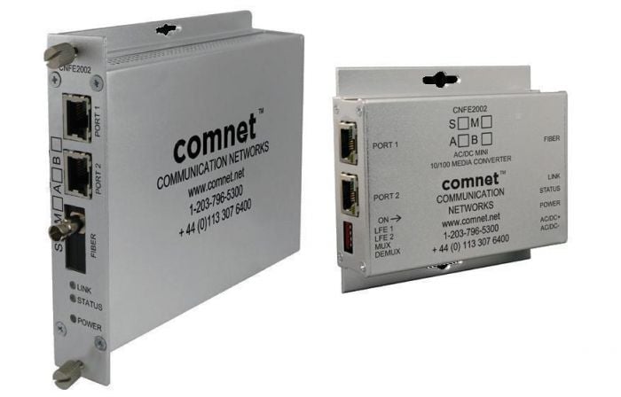 Comnet CNFE2002S1A/M Mini AC/DC Power 10/100 Mbps Media Converter, Non-PoE CNFE2002S1A/M by Comnet